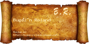 Bugán Roland névjegykártya